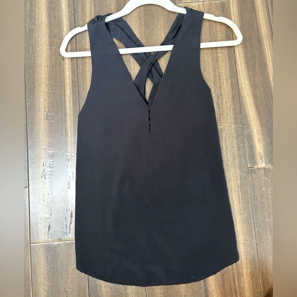 Zara Tops - Zara XS Black Sleeveless Tank Top Blouse V Neck Racerback Criss Cross Basic